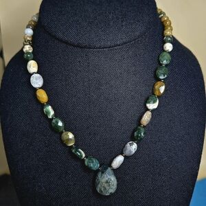 Natural Artisan Multi-stone Sterling Silver Necklace
